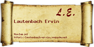 Lautenbach Ervin névjegykártya